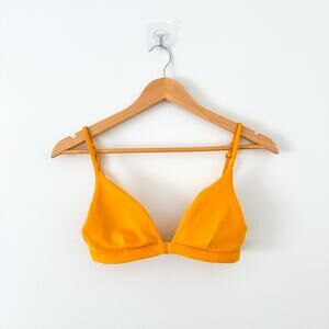 Midori Bikinis Triangle Hook & Eye Closure Bikini Top Yellow M
